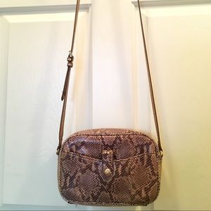 GILI Leather Snakeskin Crossbody Removable Pouch